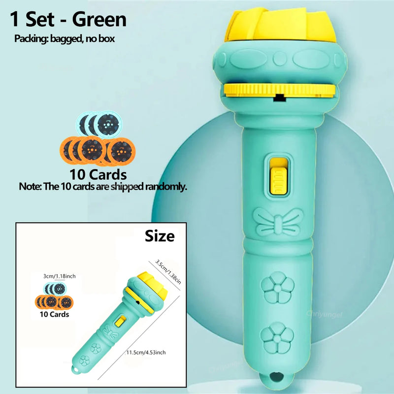 Cartoon Projector Flashlight with 80 Bedtime Patterns