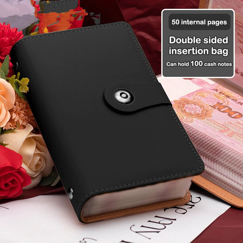 PU Leather Cash Envelope Budget Binder