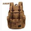 Vintage Canvas Backpack with Leather Accents – Large Capacity Travel & Laptop Bag