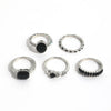 Vintage Black Crystal Ring Set
