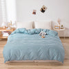 Blue Geometric Stripe Microfiber Duvet Cover