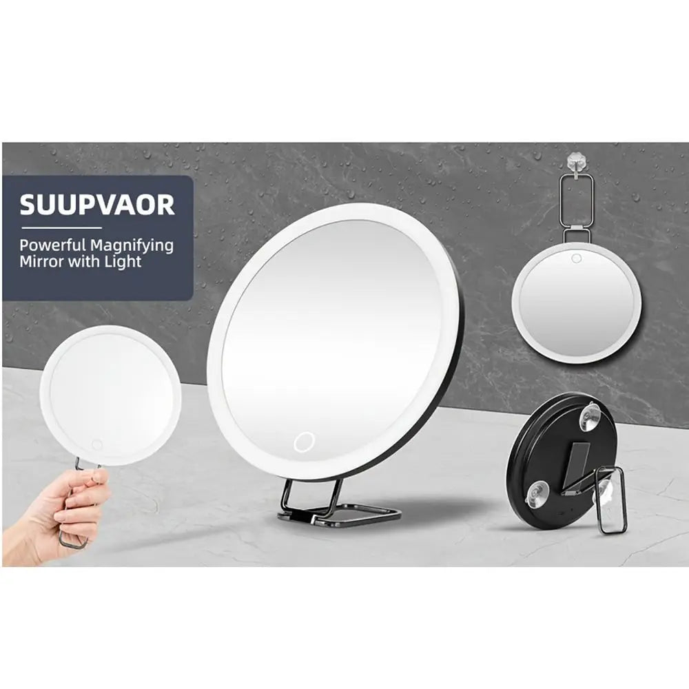 LED Magnifying Mirror with Adjustable Stand