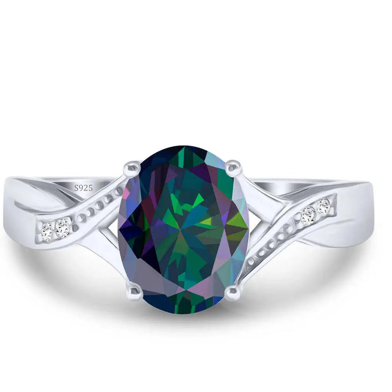 Anillo Encantador de Moissanita con Diseño de Hada en Plata de Ley 925