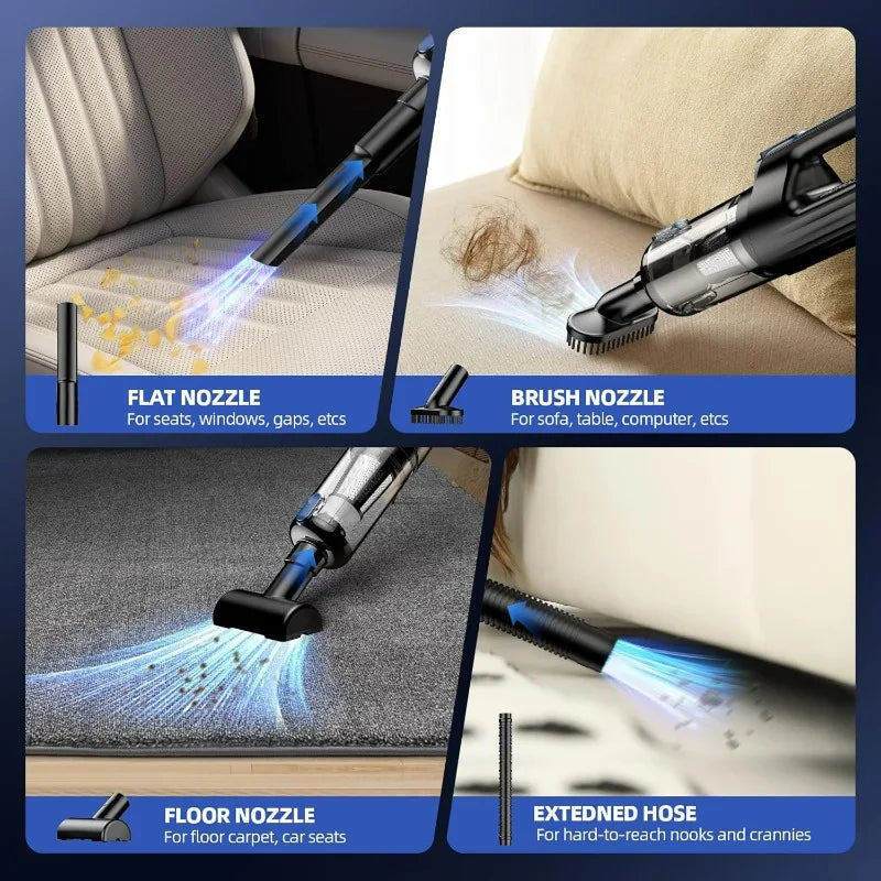 Portable Cordless Car Vacuum with Air Blower