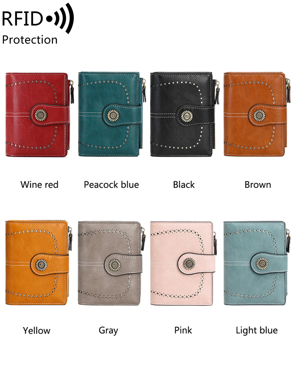 Vintage RFID-Blocking Tri-Fold Wallet with Ample Storage