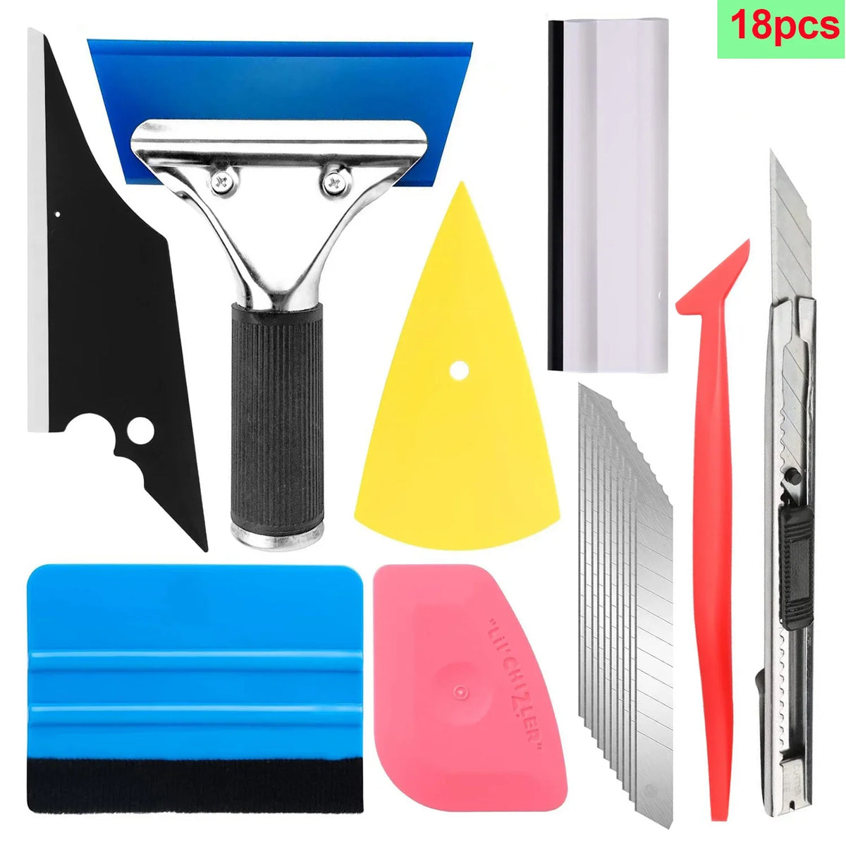 18-Piece Vinyl Wrap & Window Tint Tool Kit