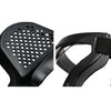 Black full face anti-fog splash shield with an adjustable strap for protection.