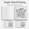 A set of blank back pages for single-sided printing, including designs like HOLY F*CK and F*CK IT ALL.