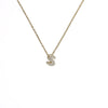 Initial Letter Pendant Necklace with Cubic Zirconia
