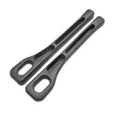 A pair of black universal car seat gap filler and storage organizer tools.