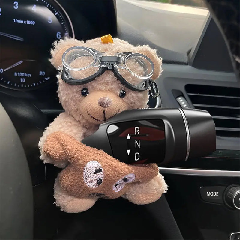 Cute Plush Bear Car Gear Shift Cover