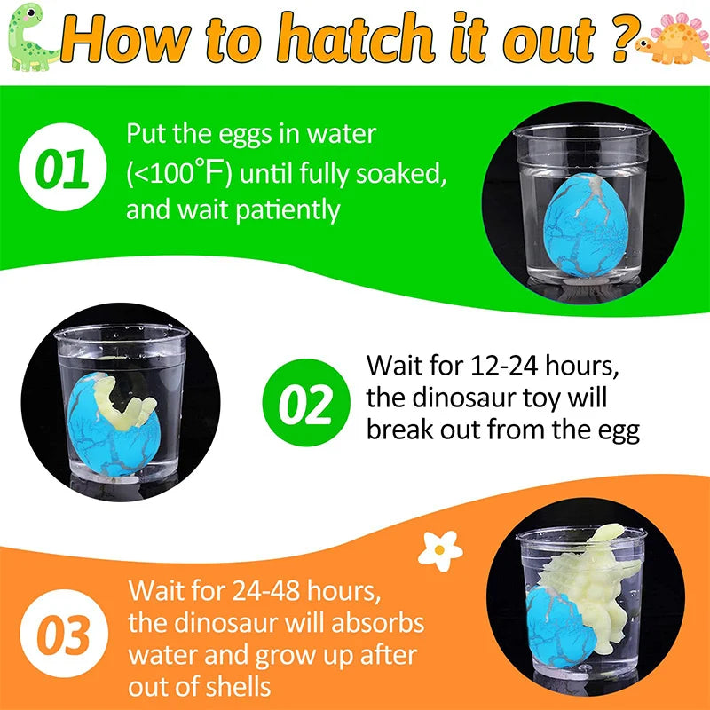 Hatching Dinosaur Eggs Water-Growing Toy Set