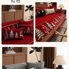 Festive Chenille Christmas Sofa Cover with Deer & Tree Pattern