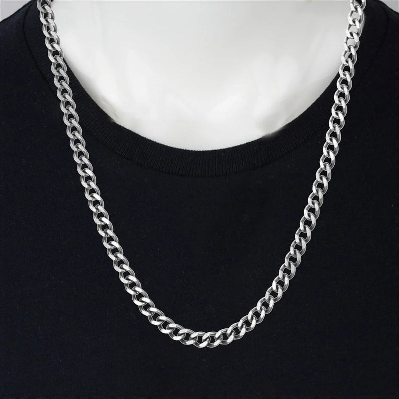 5mm Stainless Steel Cuban Link Chain Necklace