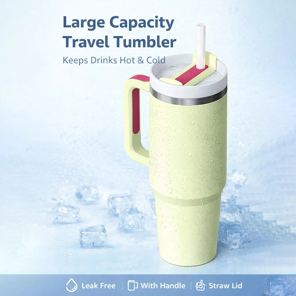 Insulated Stainless Steel Travel Tumbler with Straw Lid