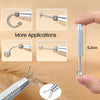 Stainless steel piercing ball grabber tool kit showing various tools and a finished product with a 6.2cm length.