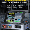 Portable 30V 5A Adjustable DC Power Supply with Digital Display