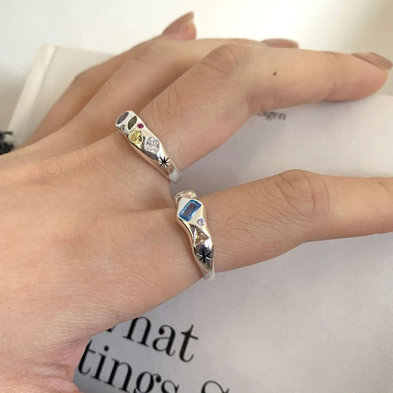 Sterling Silber Herzsteingringe für Damen