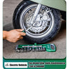 A hand is using a chrome vanadium socket set with a quick-release ratchet on a tire, demonstrating daily maintenance for an e
