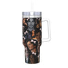 Insulated stainless steel tumbler featuring a collage of movie stars with pink bows.