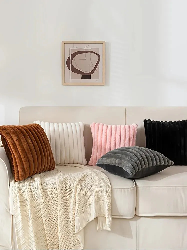 Striped Corduroy Throw Pillow Cover