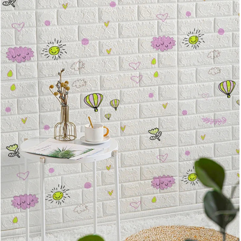 3D Foam Brick Wall Decals