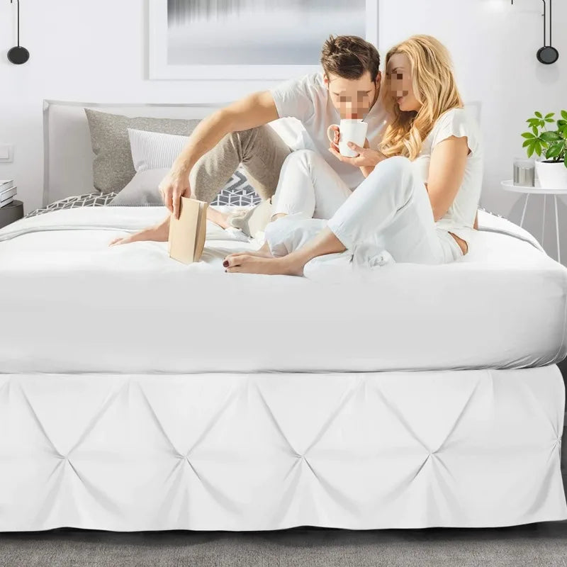 Elastic Wrap-Around Bed Skirt with 14-Inch Drop