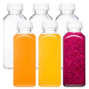 Reusable 12oz Plastic Juice Bottles Set (6 Pack)