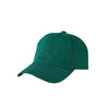 A dark green classic cotton dad hat with a mesh back and a curved brim.