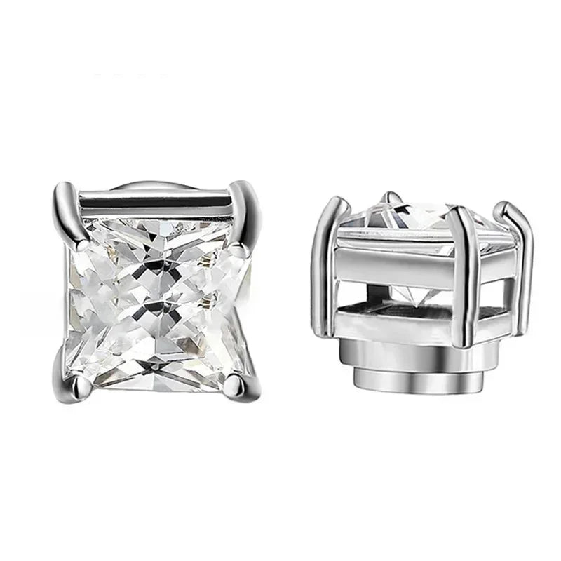 Round Crystal Magnetic Clip-On Earrings