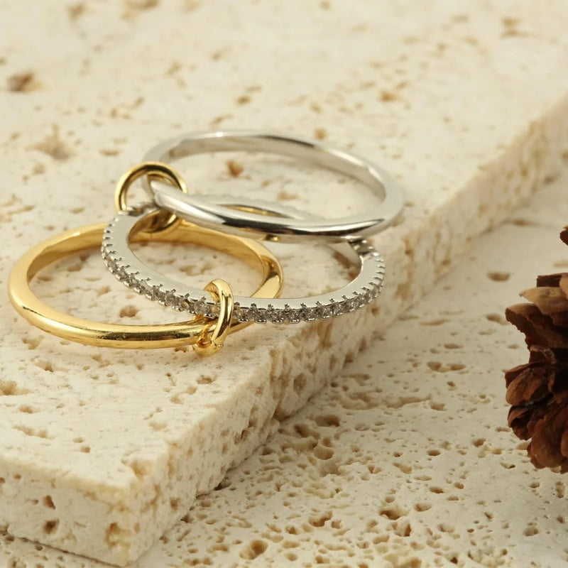 Stackable Cubic Zirconia Ring Set