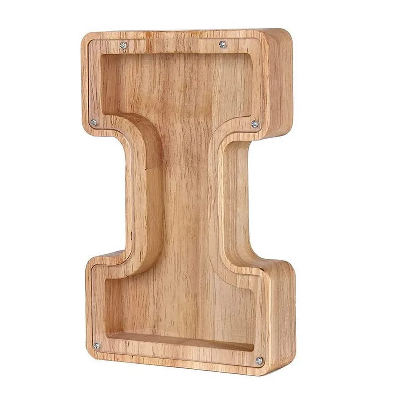Wooden Alphabet Piggy Bank – Educational Coin Savings Box