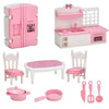 Kawaii Pink Dollhouse Kitchen Furniture Play Set