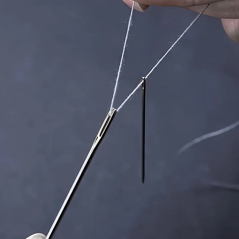 Stainless Steel Sewing Needles with Large Eyes for Yarn & Leather (40-Piece Set)