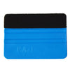 A blue plastic squeegee with a black suede felt pad, labeled P.A-1, for vinyl wrap installation.