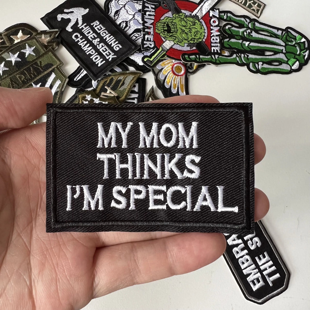 Tactical Military Iron-On Patch with Slogan – Embroidered Badge for DIY Clothing