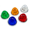 A set of five waterproof LED side marker lights in green, orange, red, and blue housed in clear plastic casings.