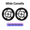 Black coasters featuring a white camellia paw pattern, suitable for car cup holders.