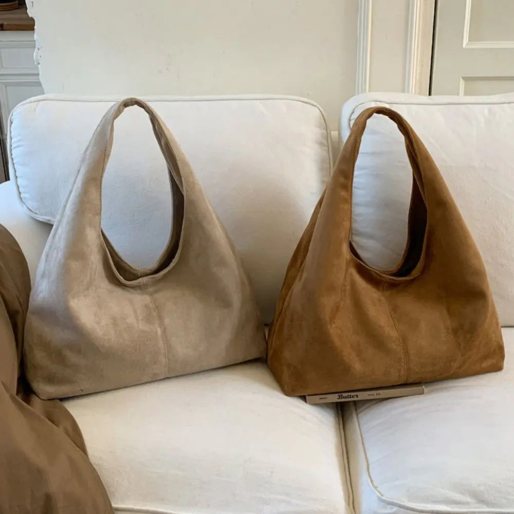 Retro Suede Shoulder Bag with Large Capacity