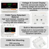 A white dual power automatic transfer switch device with a digital display and rail mounting clips.