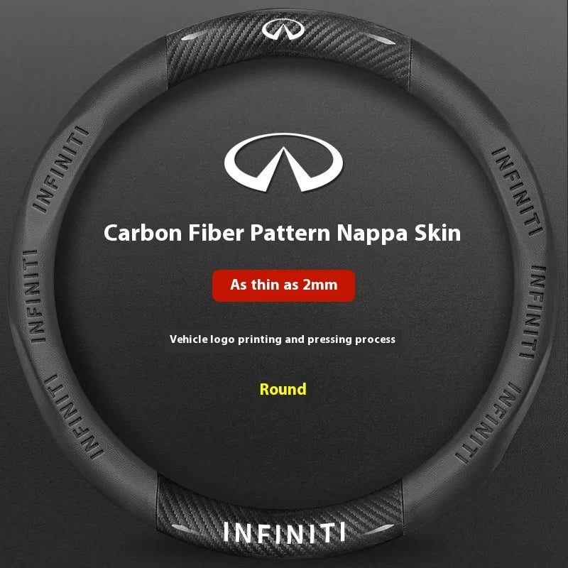 Carbon Fiber Leather Steering Wheel Cover for Infiniti Models