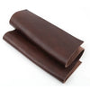 A roll of dark brown top-grain cowhide leather fabric, 4mm thick.