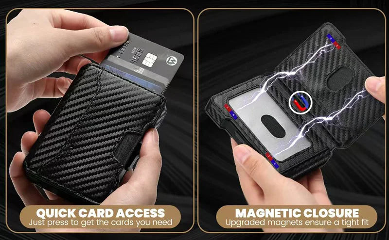 Aluminum Pop-Up Card Case Wallet with RFID Blocking