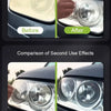 Comparison of headlights before and after restoration polish application.