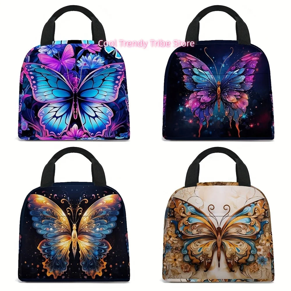 Insulated Butterfly Lunch Bag with Front Pocket