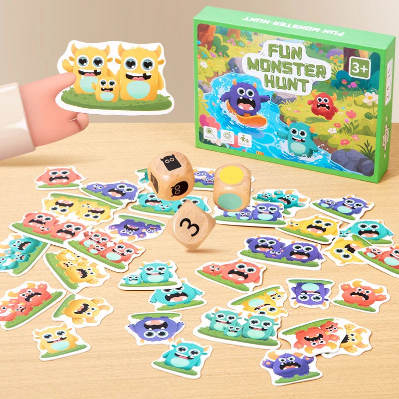 Catch the Monster! Montessori Color & Shape Matching Board Game for Kids