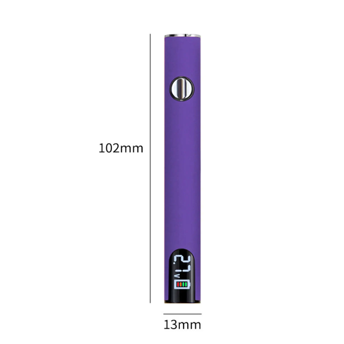 A purple cordless USB-C soldering iron with a digital display and a 102mm length.