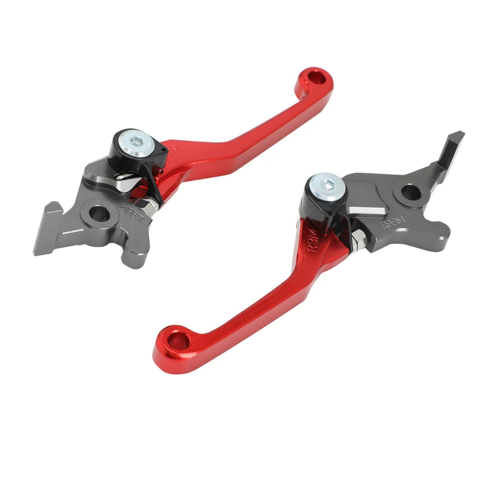 Red CNC aluminum brake and clutch lever set for Sur-Ron Ultra Bee motorcycle