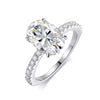 4.5ct Oval Moissanite Engagement Ring with Hidden Halo