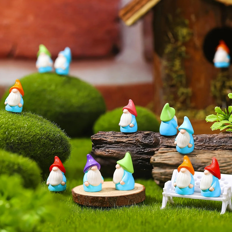 Mini Resin Gnome Figurines (Set of 10)